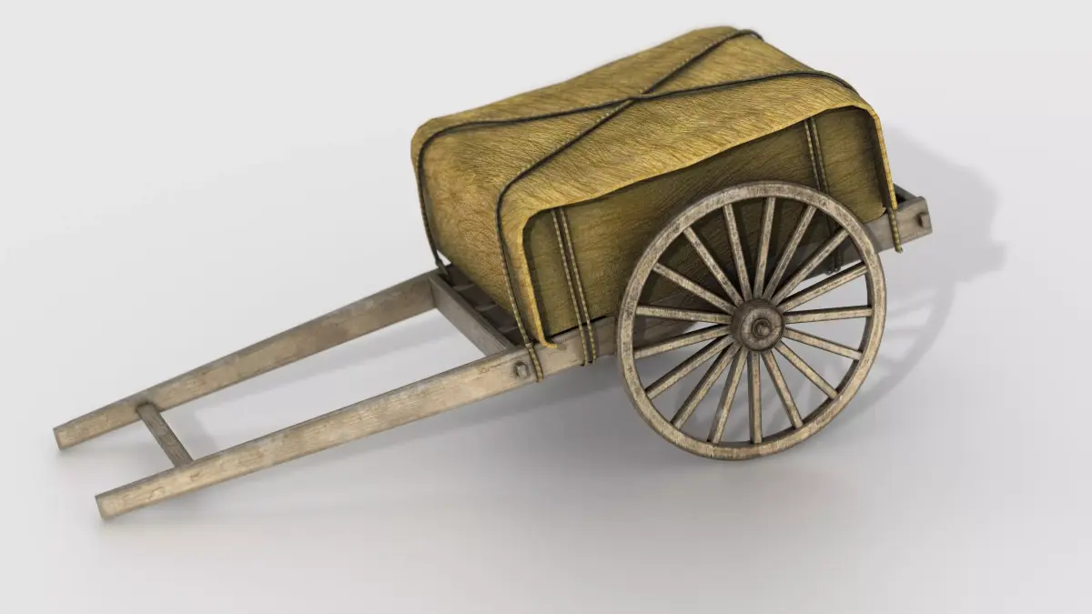 Feudal Japanese Cart Low-poly 3D model
