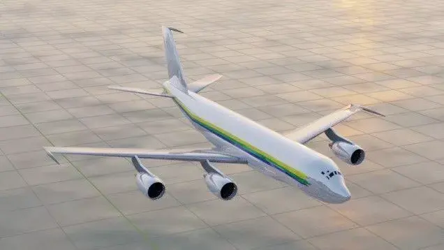 Fictional Modernized Quad Engine Jetliner 707-120 CFM Inspired Low-poly 3D model