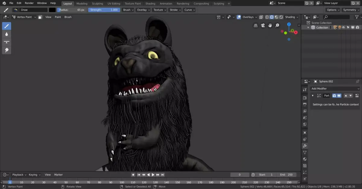 furry rat 3D model