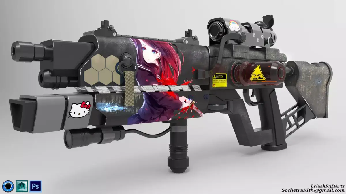 Scifi Gun  Free low-poly 3D model