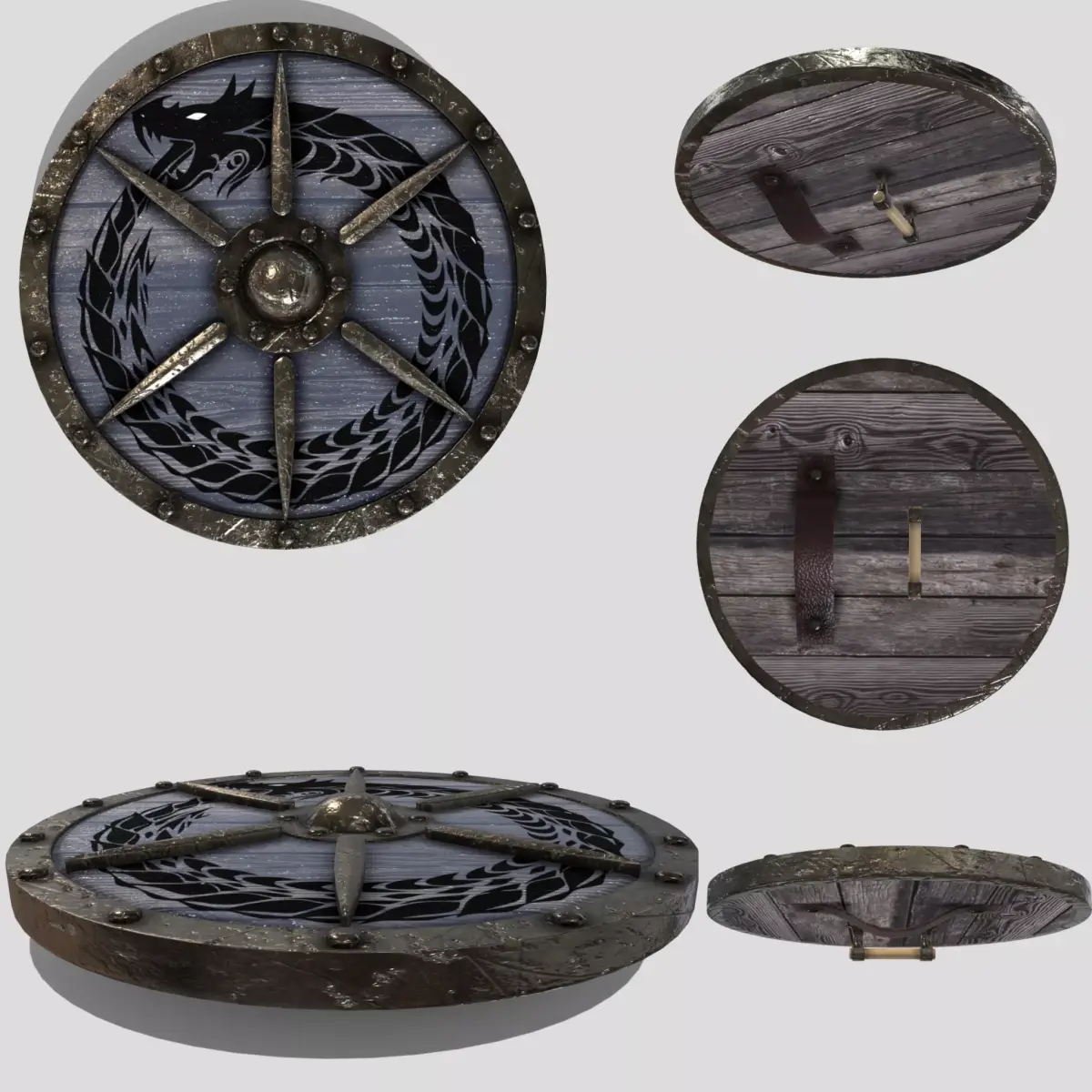 Viking Round Shield Low-poly 3D model buy