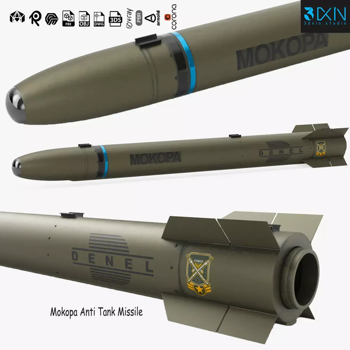 Mokopa Anti Tank Missile 3D model
