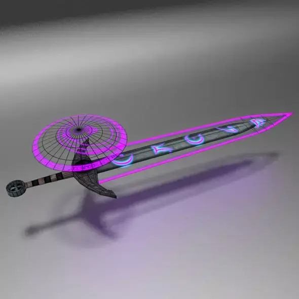 RuneSword sword with lights Free low-poly 3D model
