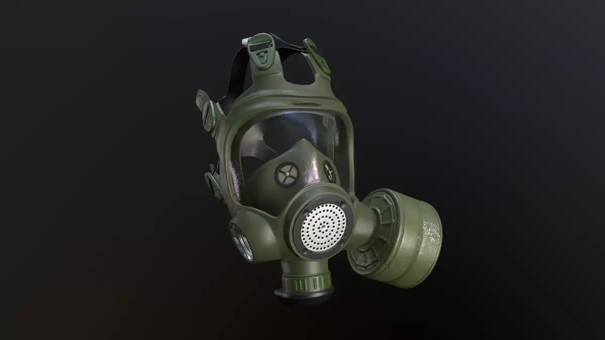 Gas Mask  Low-poly 3D model