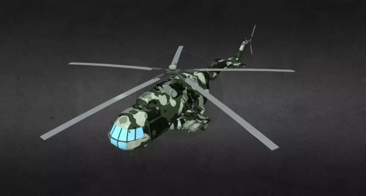 MI-17 camouflage helicopter Low-poly 3D model