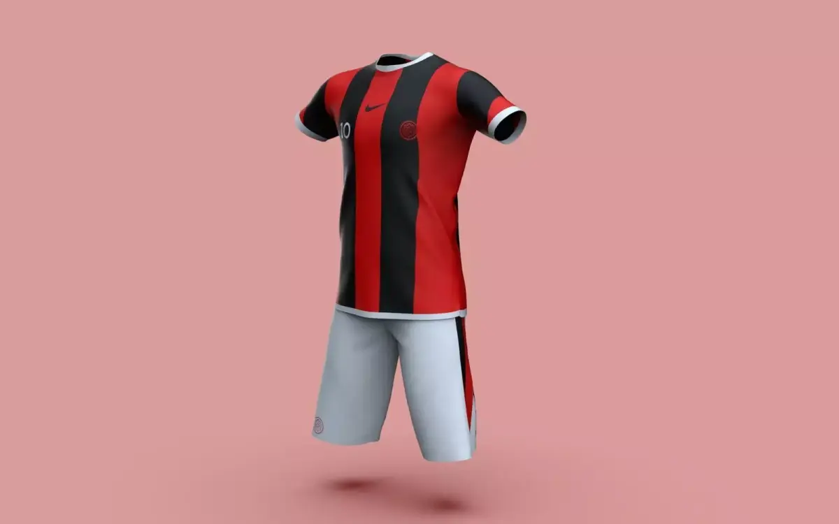 Male Jersey Template - football T shirt and shorts -with manikin 3D model
