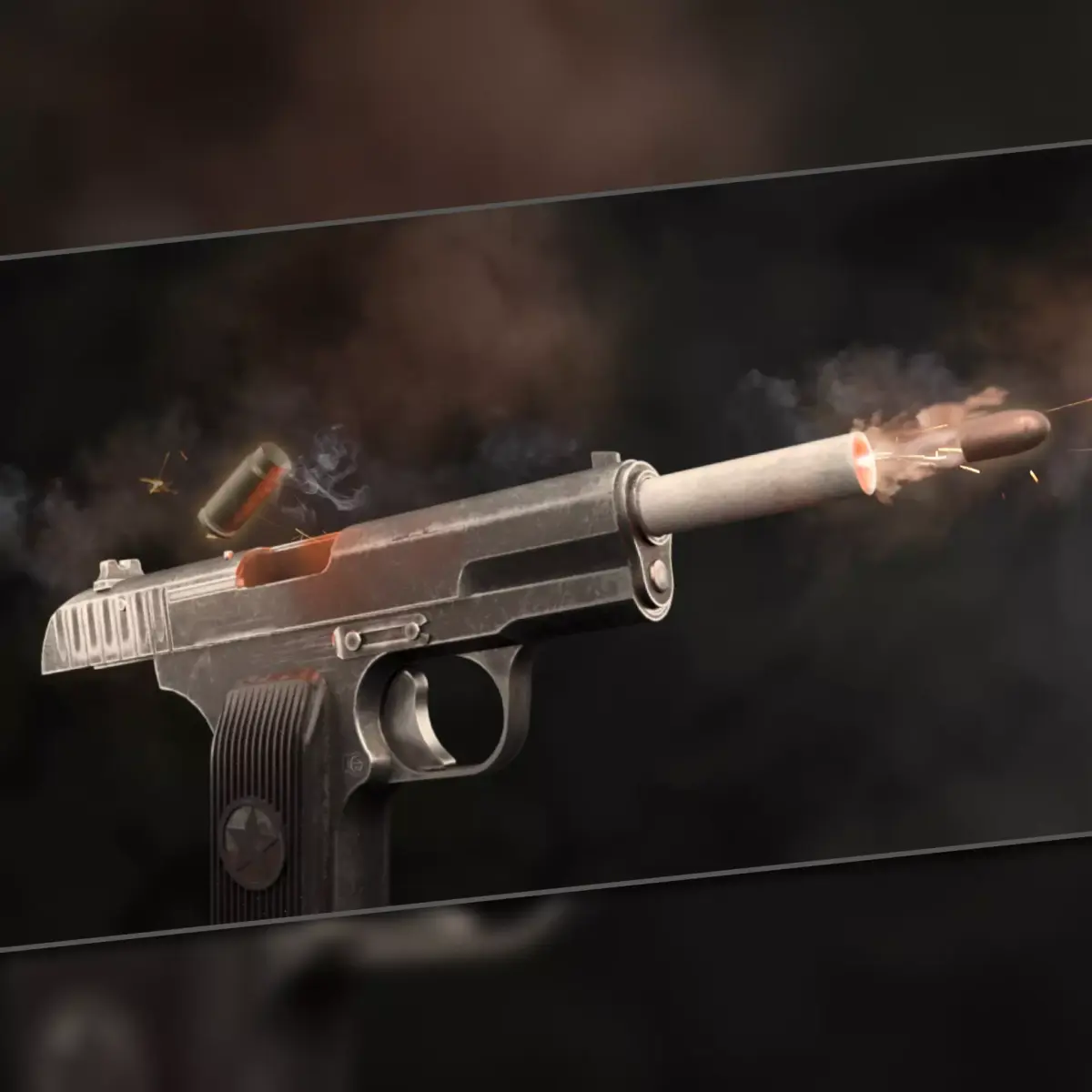 AAA Low-Poly Tokarev Pistol TT 1933 Low-poly 3D model