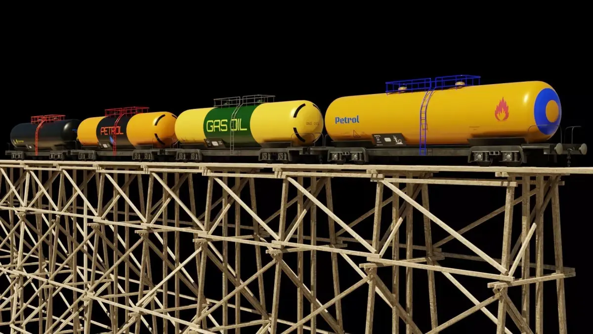 4 Wagon and bridge trestle complete  textures and materials  3D Model Pack