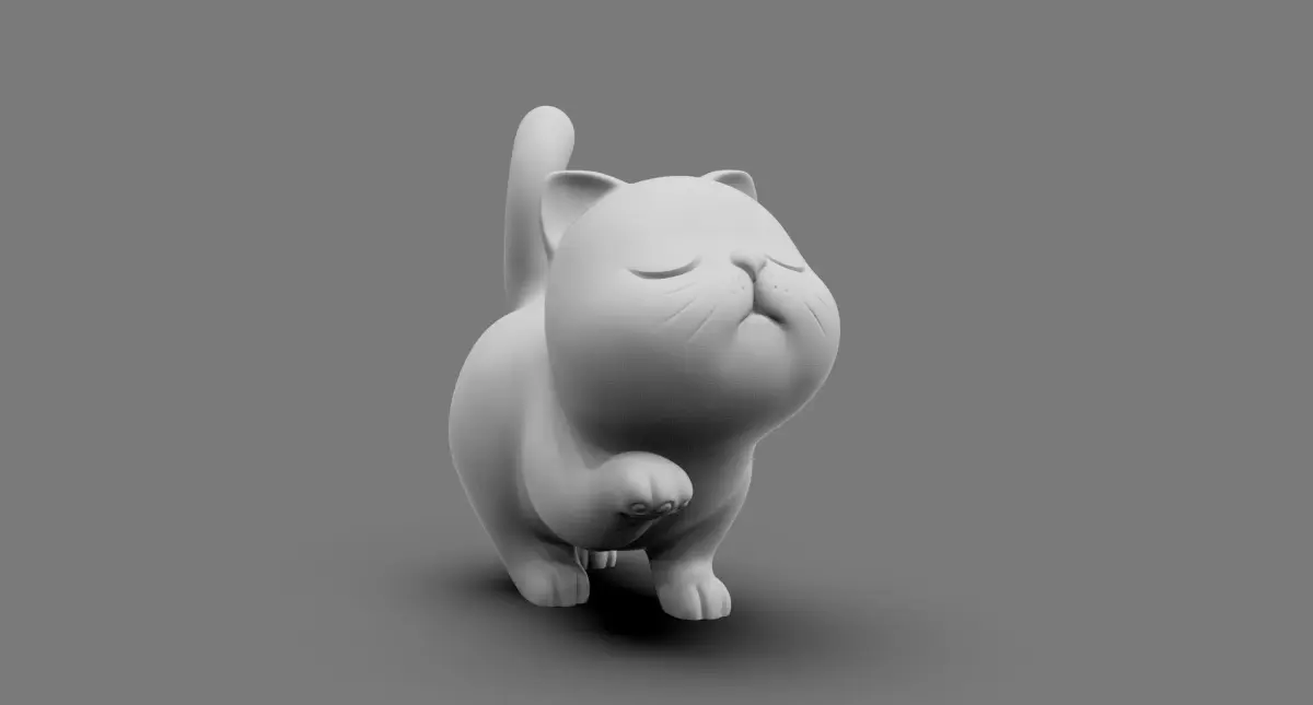 Cute cat 3D print model