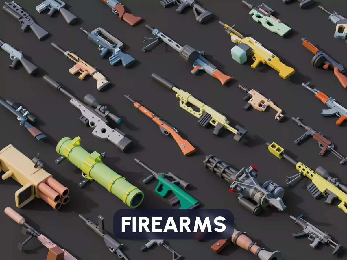 Firearms Low-poly 3D model