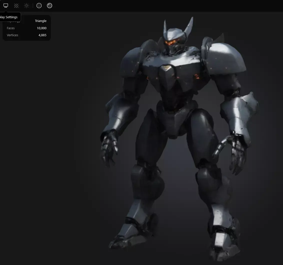 Dark Armored Robot Low-poly 3D model
