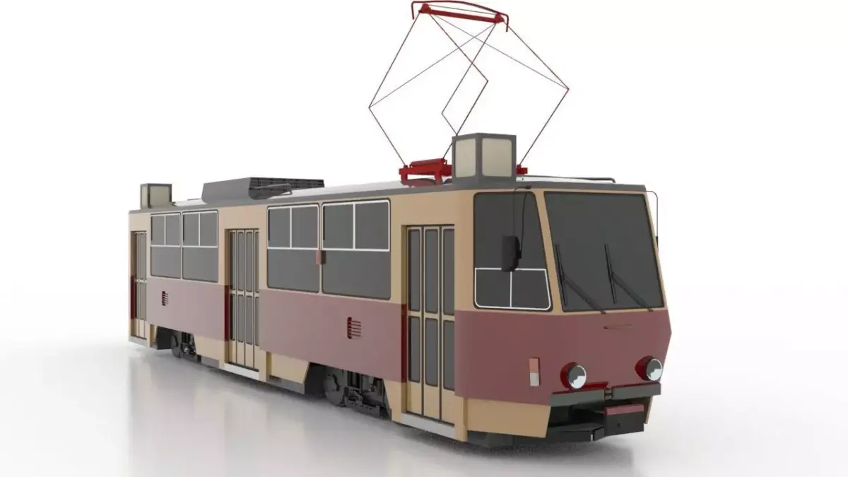 Tatra T6A2 Low Low-poly 3D model