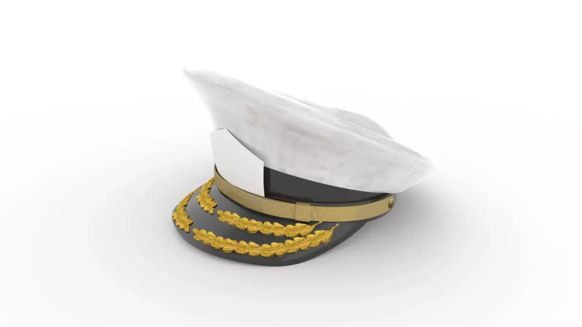Navy Admiral Cap Hat Man 3D model