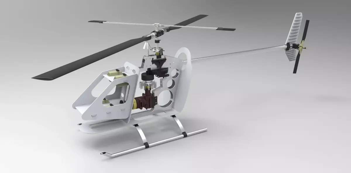 Schluter RC Helicopter Bell 222 Free 3D model