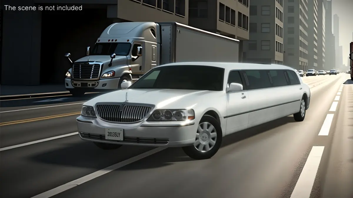 Luxury Lincoln Stretch Limousine Rigged for Maya 3D model