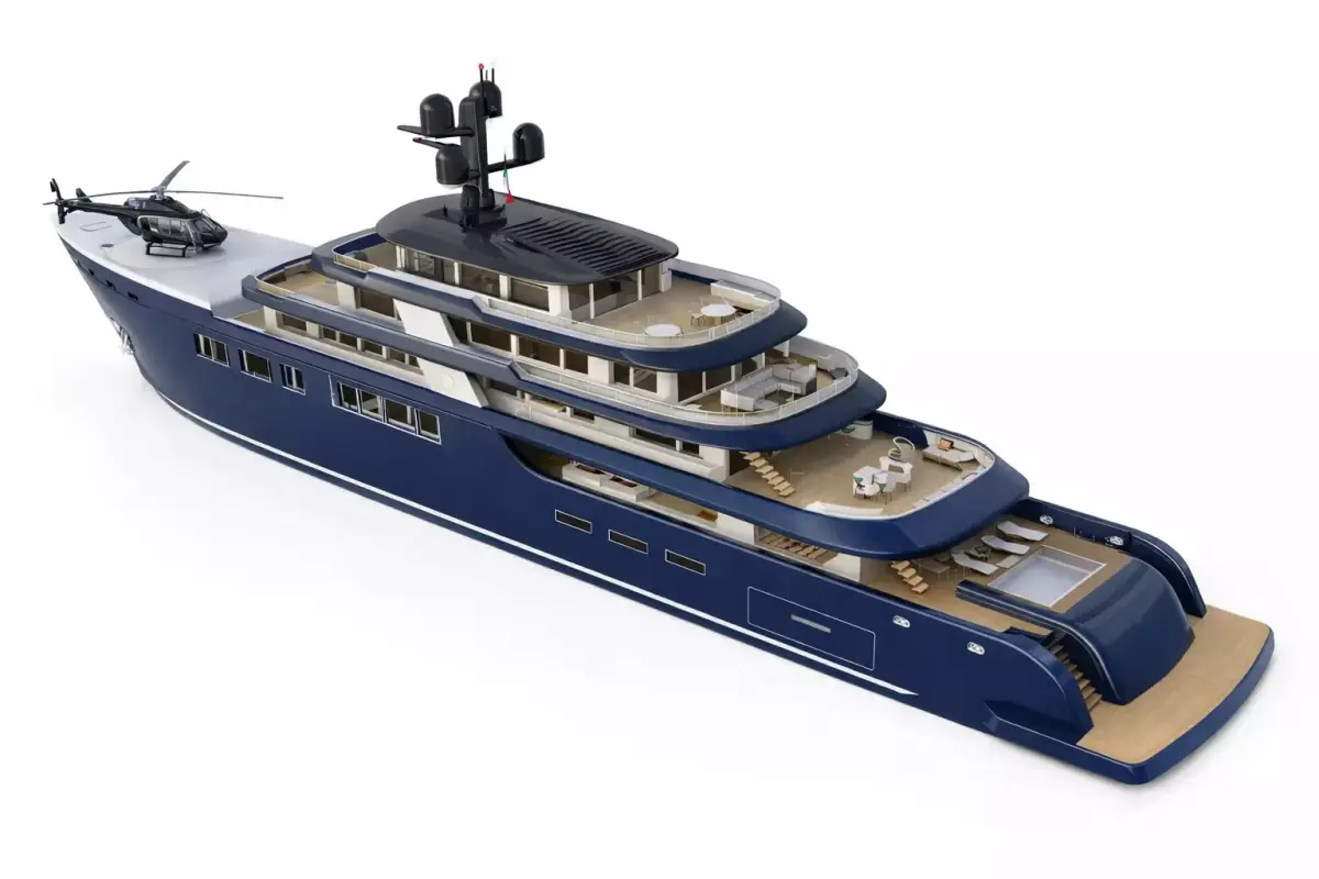 Helipad Luxury Super Yacht Modern Multi-Deck Mega Yacht 3D model