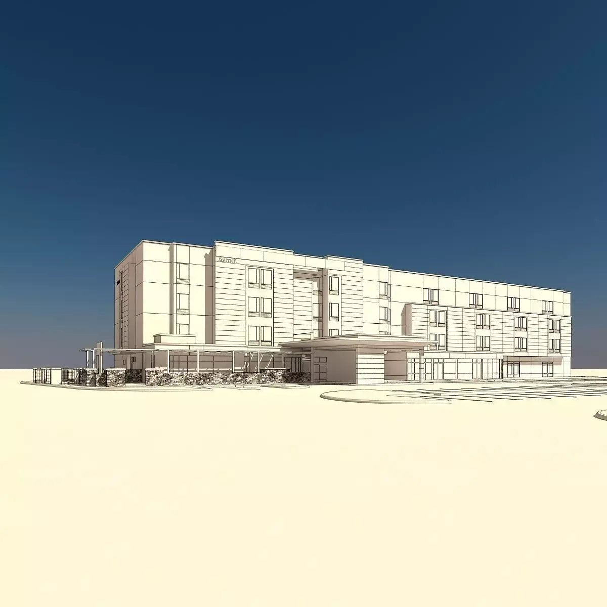 Hotel M1 3D model