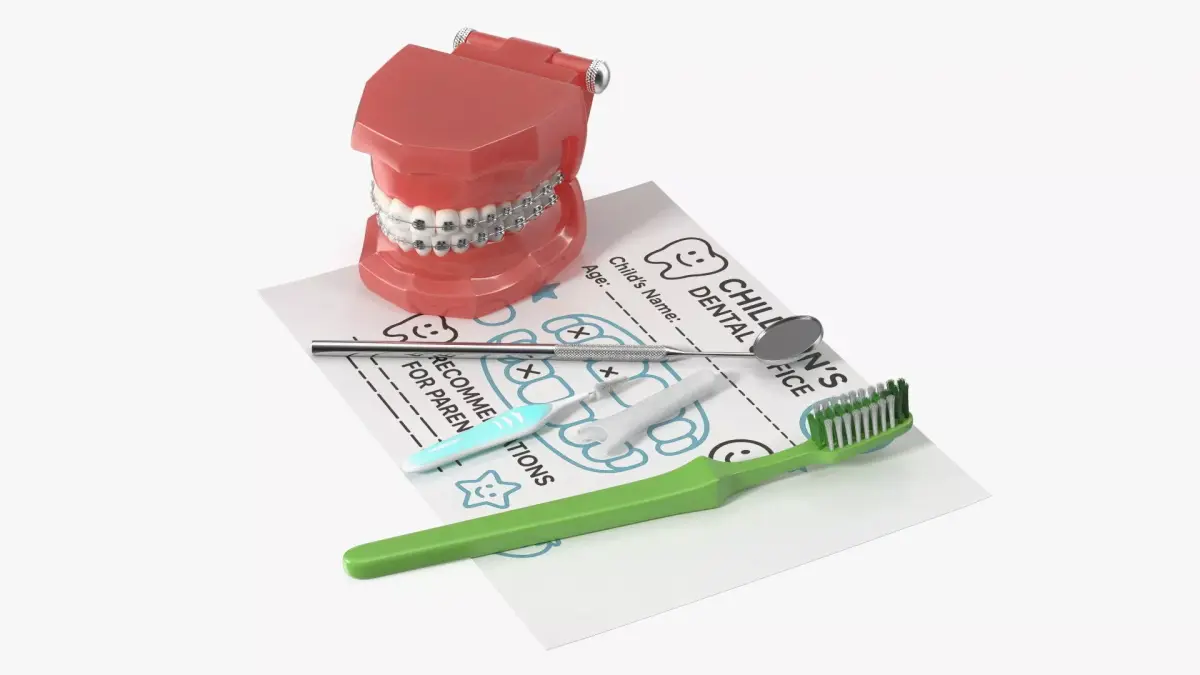 Child Dental Office Training Kit Assorted Tools 3D model