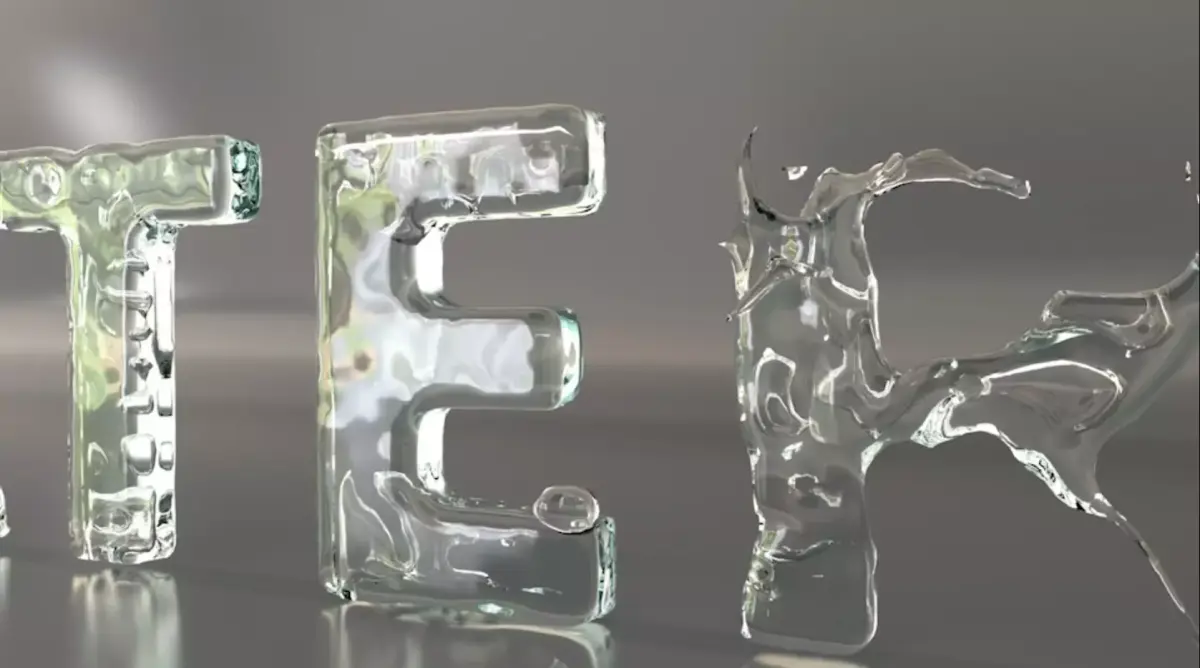 Aqua Logo Water Text 3D model