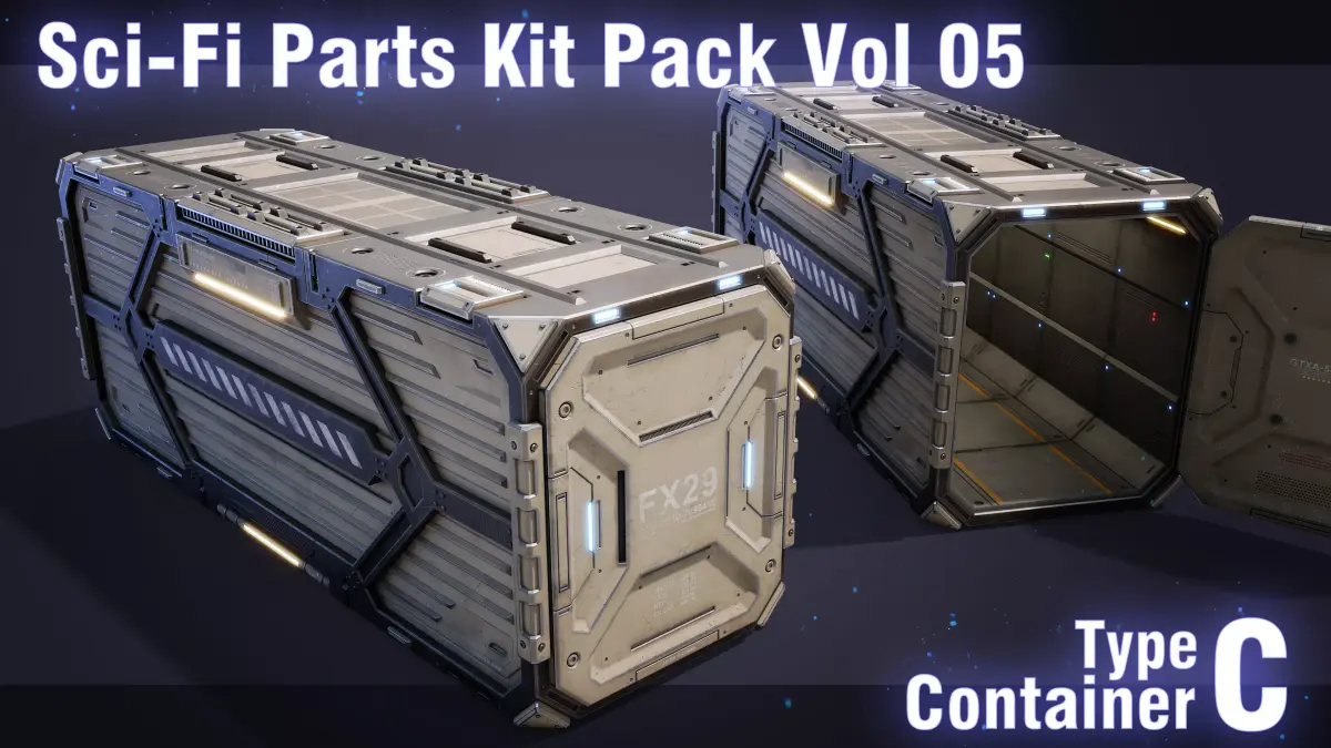 Sci Fi Container Type C PBR Free 3D model purchase