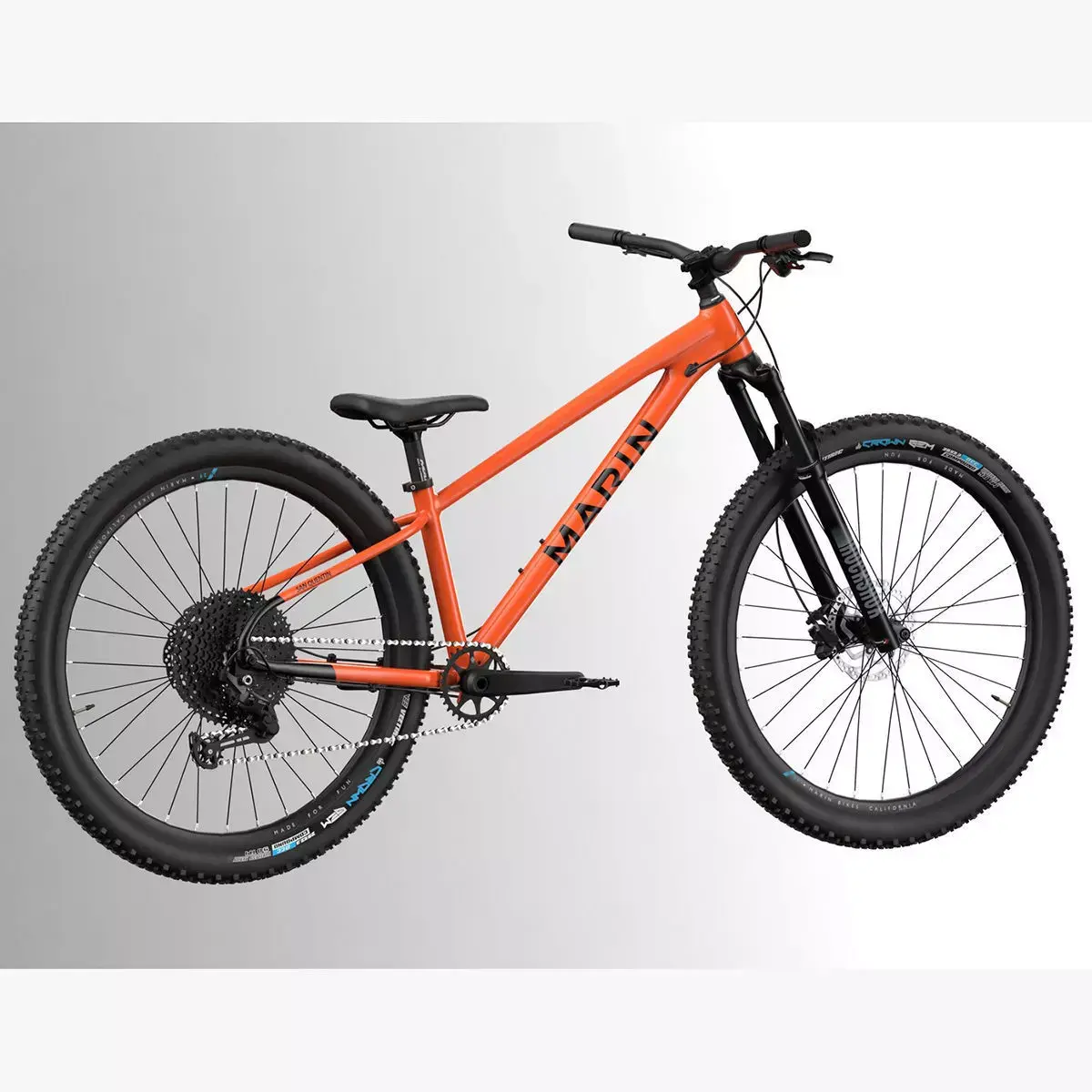MTB hardtail in orange black Low-poly 3D model