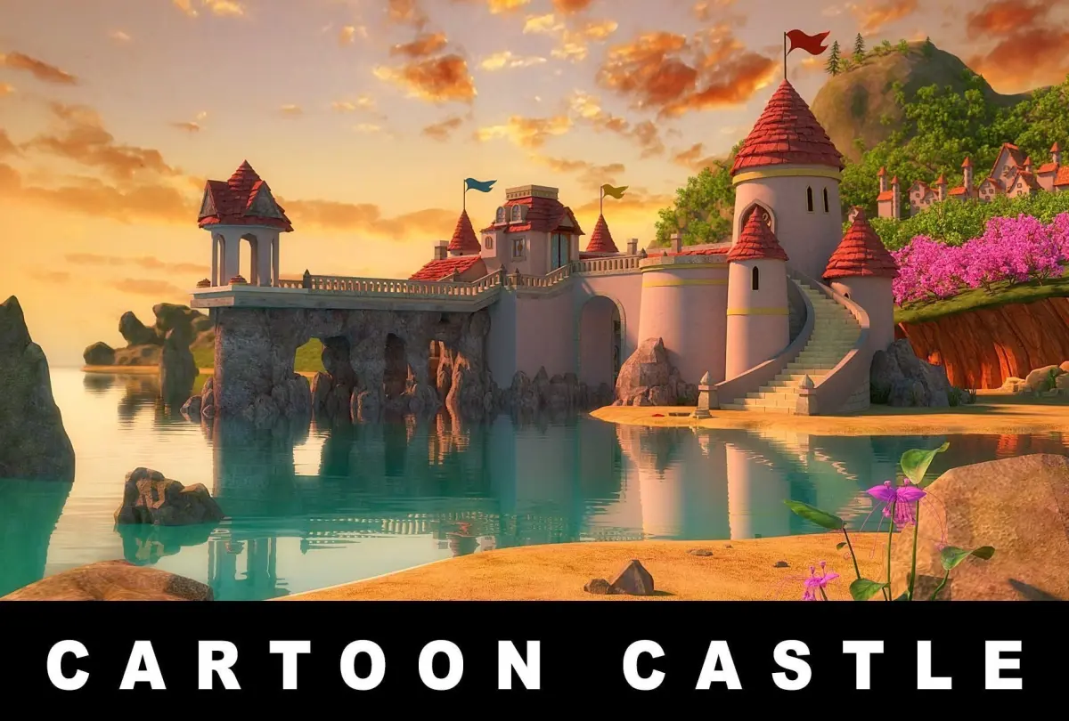 Cartoon Castle Scene 3D model