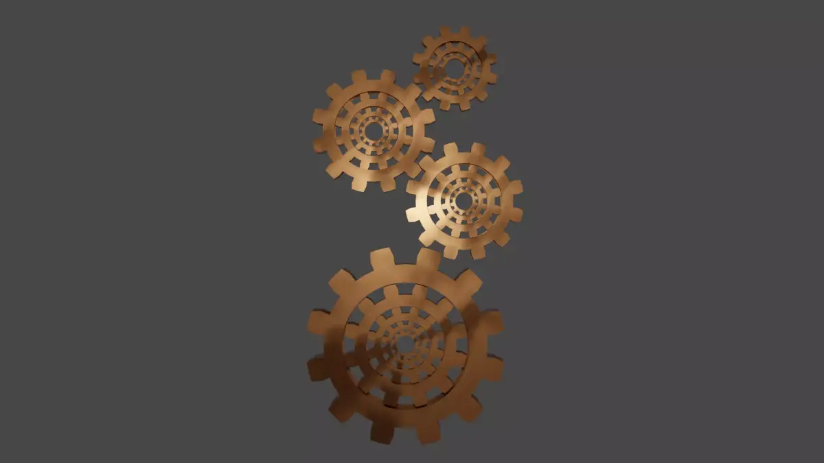 Animated gears Free 3D model