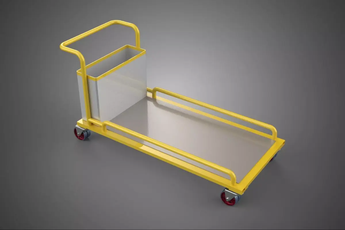 AIRPORT BAGGAGE UTILITY FLATBED CARGO TRANSPORT CART TROLLEY BAG 3D model