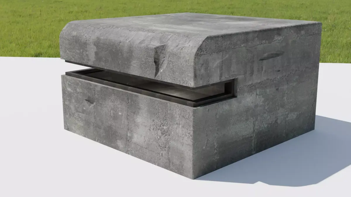 WW2 Bunker Low-poly 3D model