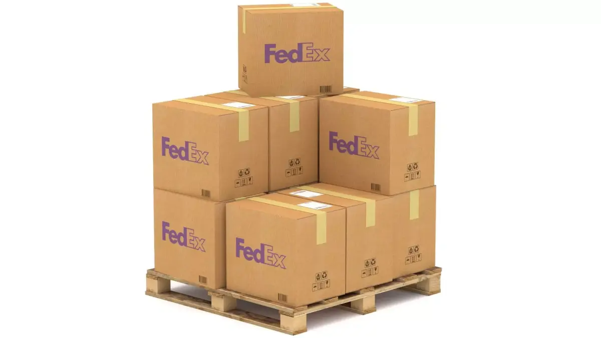 Fedex Cardboard Box with Pallet 3D model