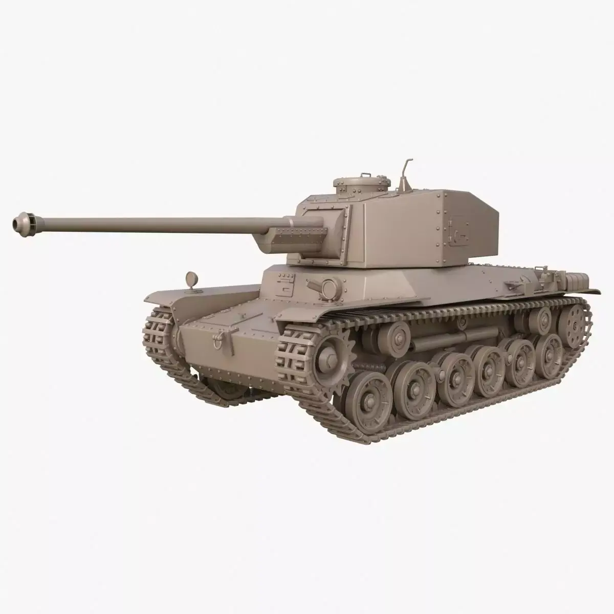 Tank Type 3 Chi-Nu Japan Clay Mental Ray 3D model