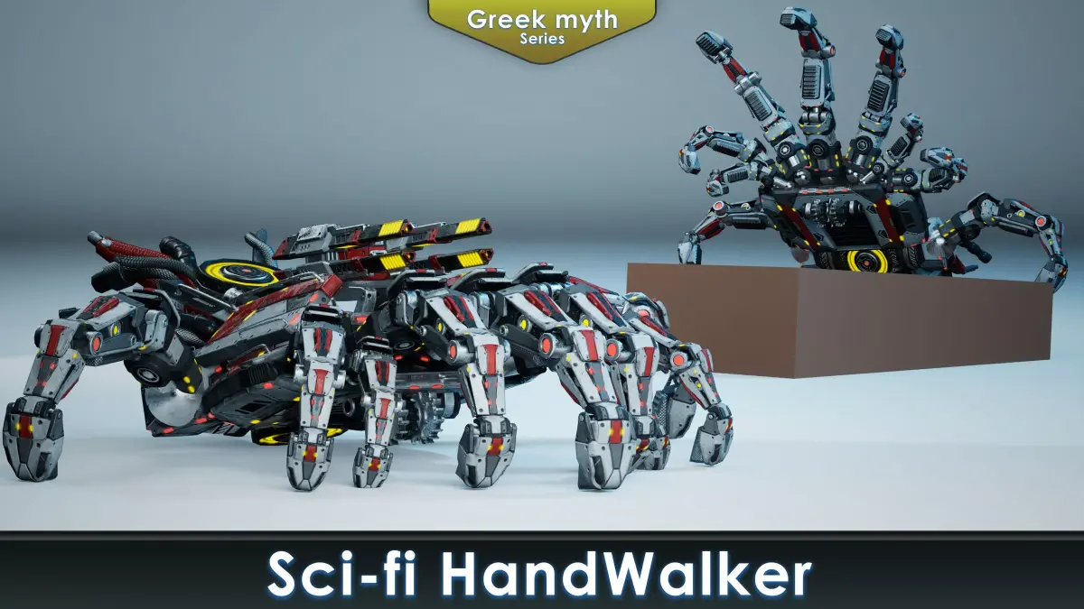 Sci-Fi Hand Walker Low-poly 3D model