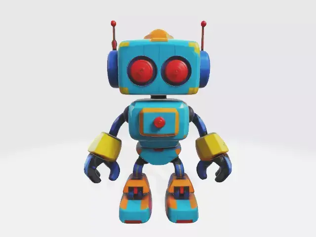 low-poly toy robot Low-poly 3D model