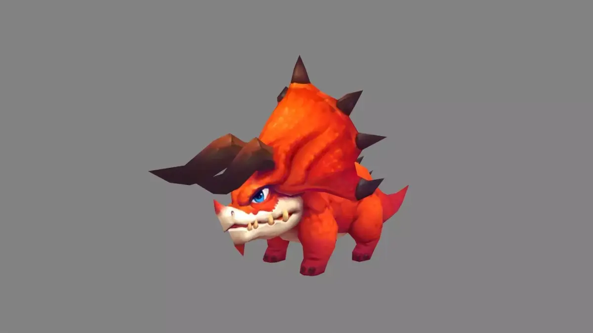 Cartoon Triceratops - baby dinosaur Low-poly 3D model