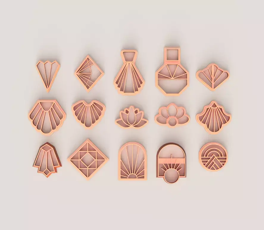 ART DECO PART 2 POLYMER CUTTER SET 3D print model