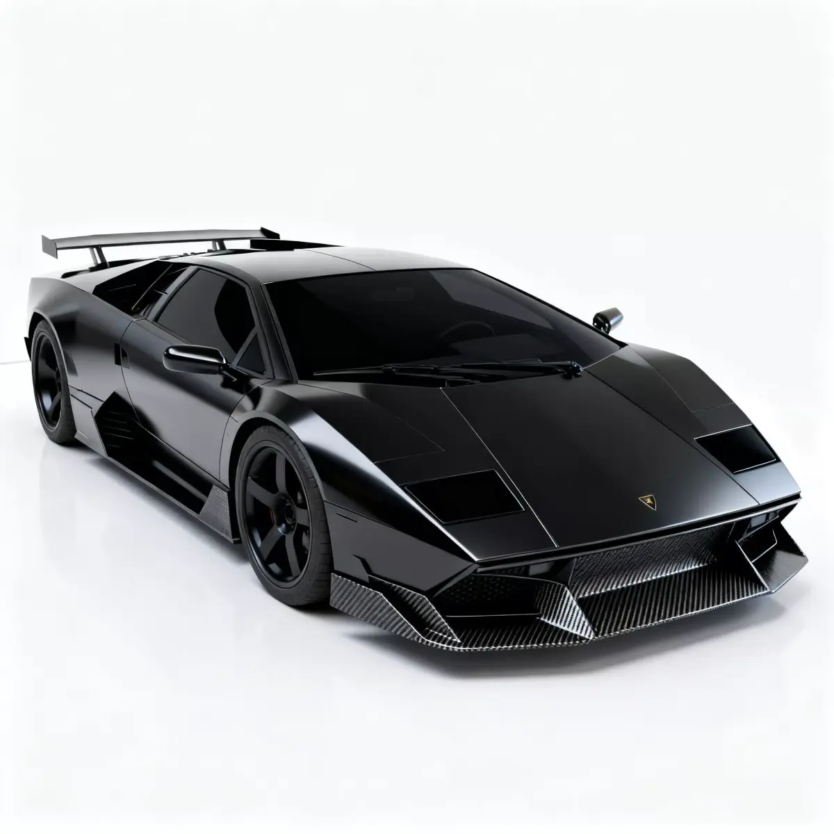 Realistic Stealth Carbon-Fiber Supercar 3D Model Low-poly 3D model