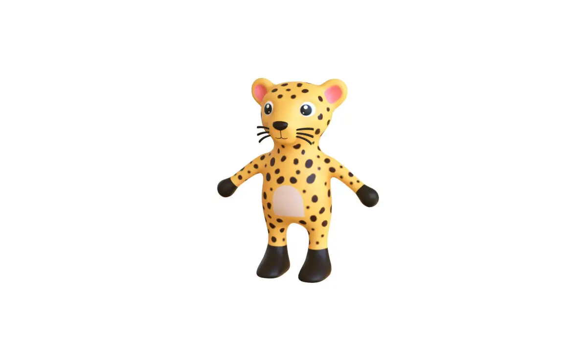 High-Quality 3D Cute Leopard for Games  Low-poly 3D model