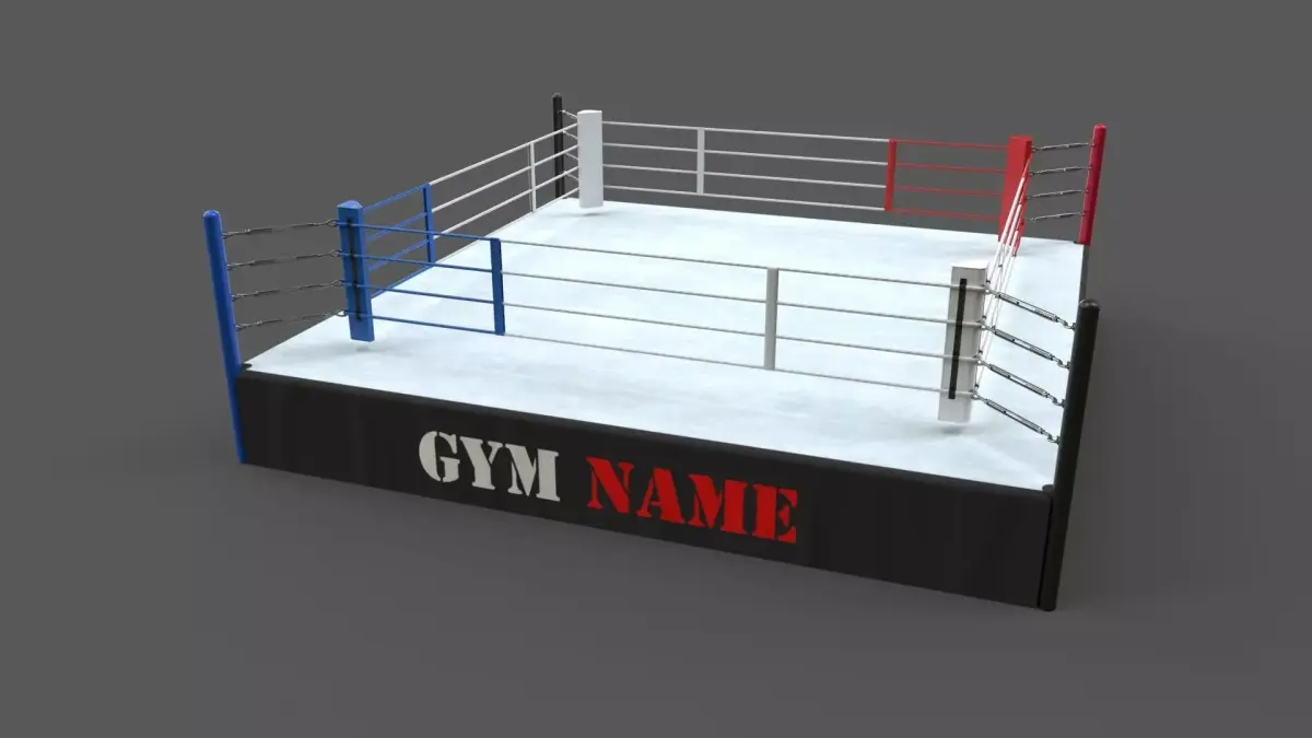 PBR Modular Professional Boxing Rings 20ftx20ft Low-poly 3D model