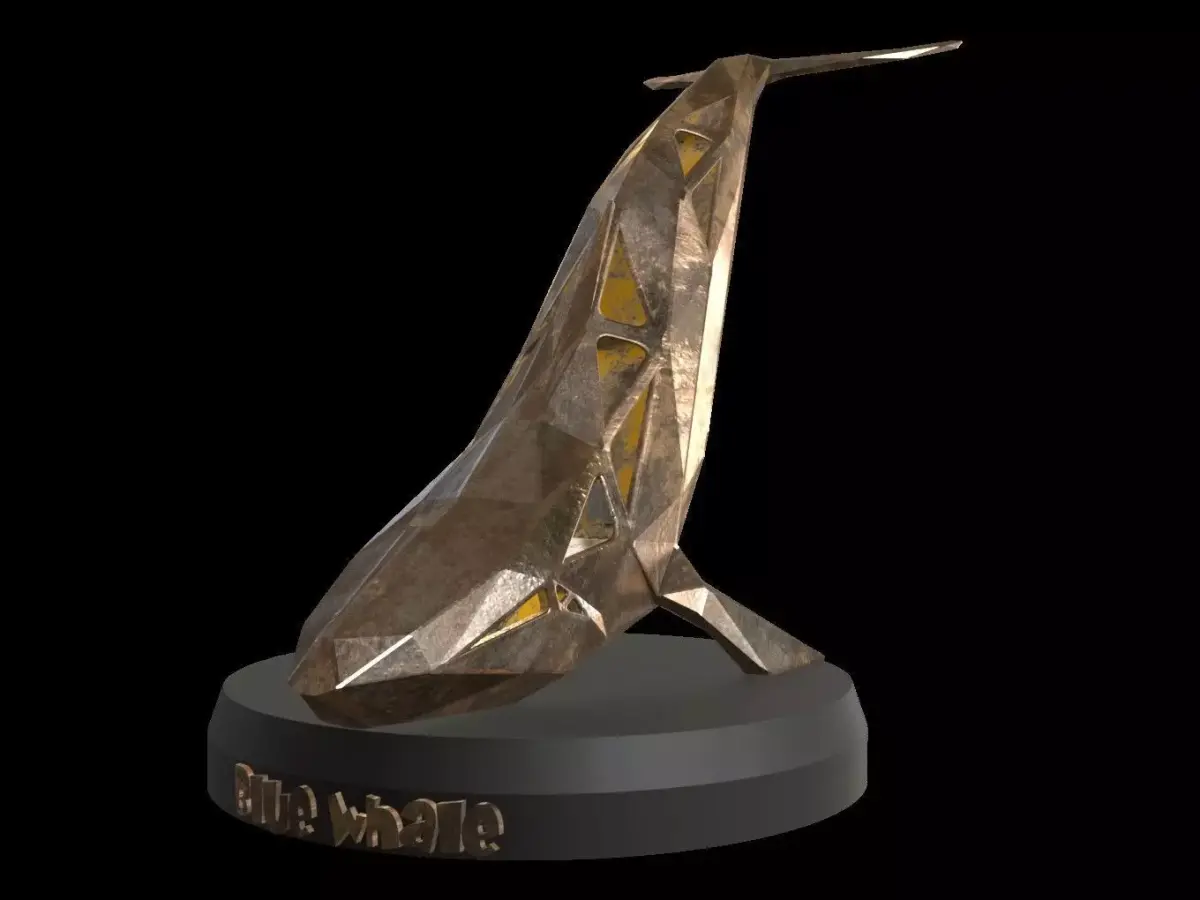 Steampunk Blue Whale Low-poly 3D model