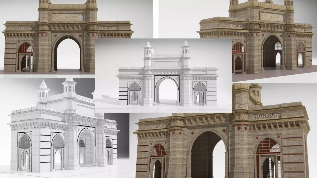 Gateway of india 3D model purchase