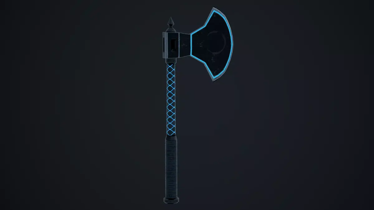 Blue Axe Low-poly 3D model