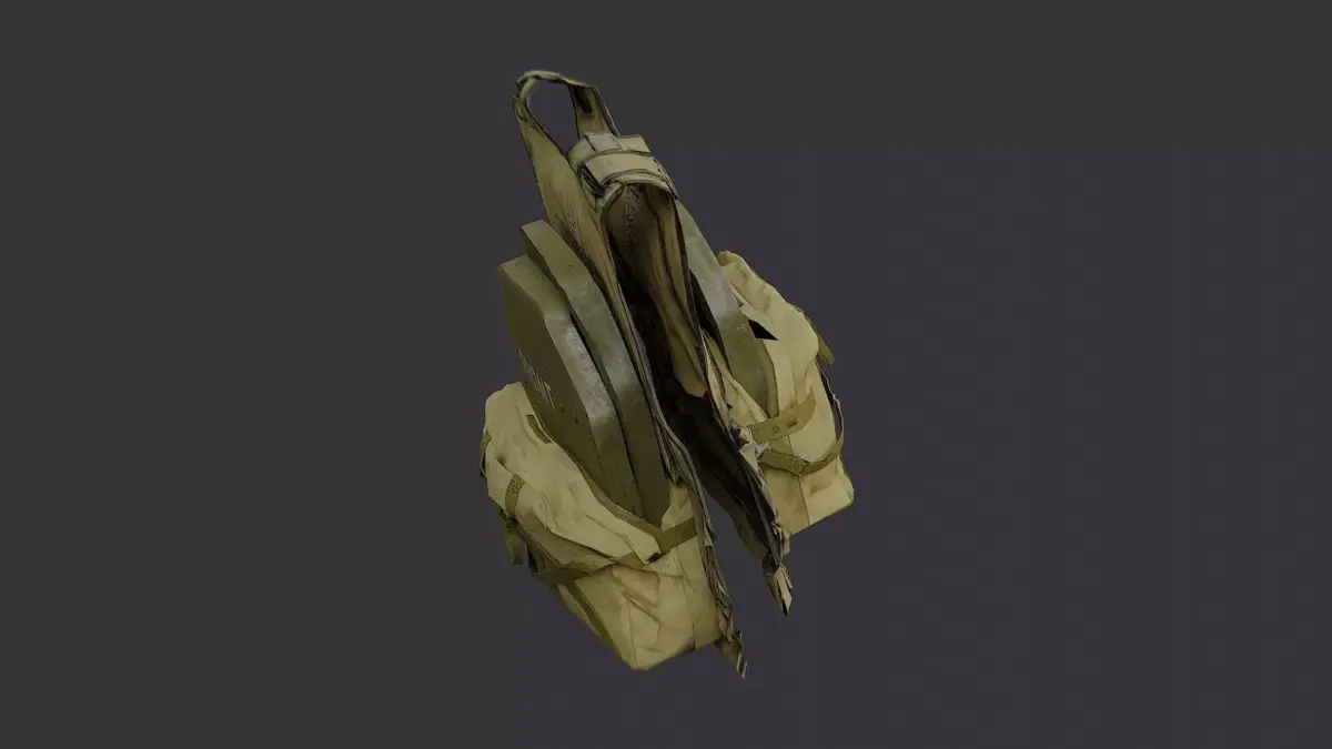 Yellow Tactical Vest with Pouch Low-poly 3D model