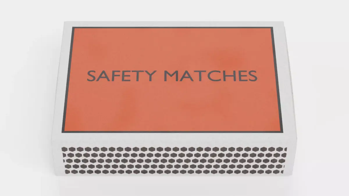 Matchbox V2 - Empty Slide-Out Box with Custom Cover Design 3D model
