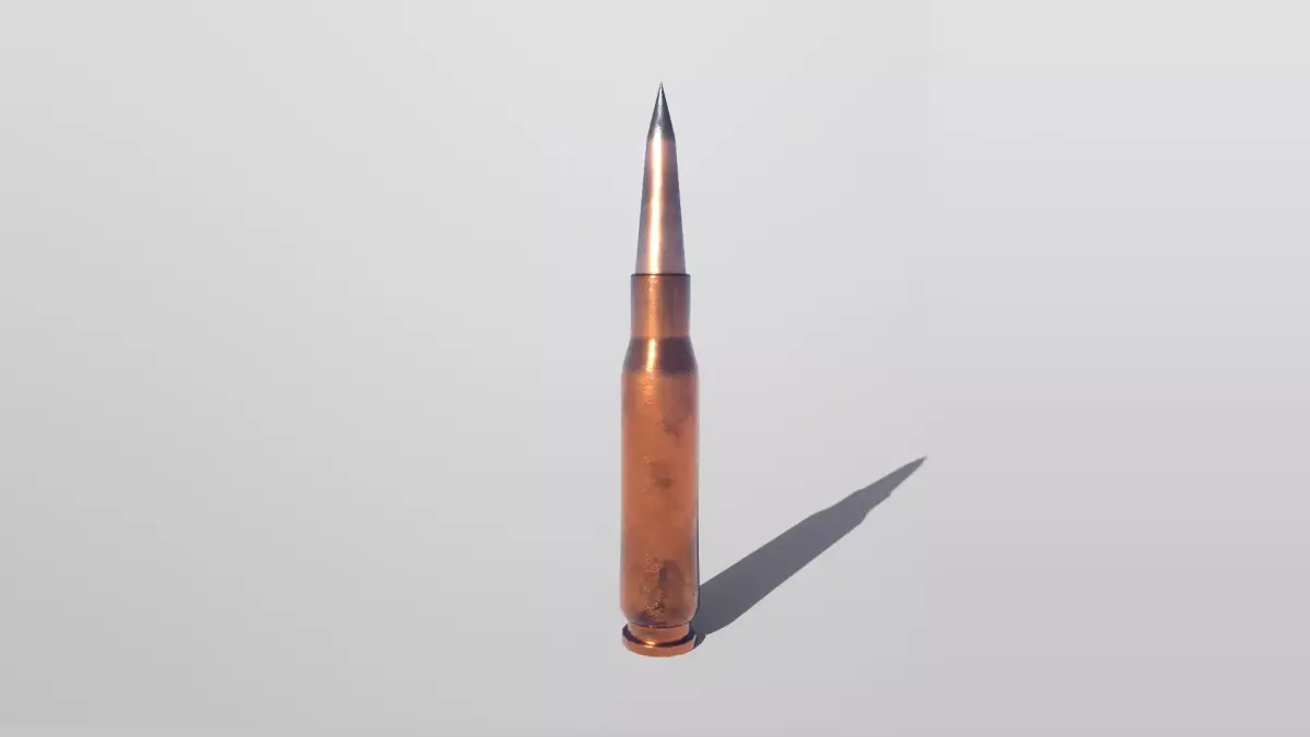 50Cal BMG Round - Ammo - Bullet Free low-poly 3D model