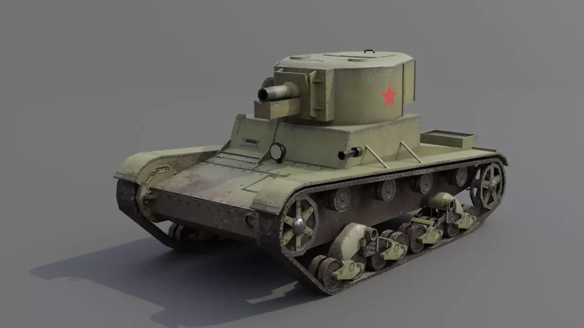 T-26-4 Light Infantry Tank Low-poly 3D model