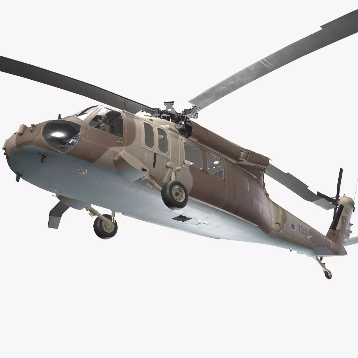  UH-60 Israel Complex Animation Low-poly 3D model