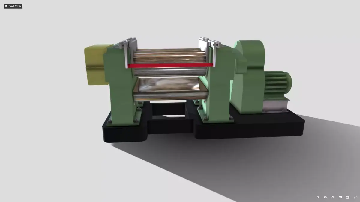 Machine - Two Roll Rubber Mill Low-poly 3D model