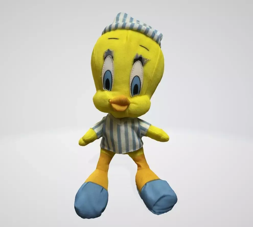 Tweety stuffed toy duck with stripes 3D model