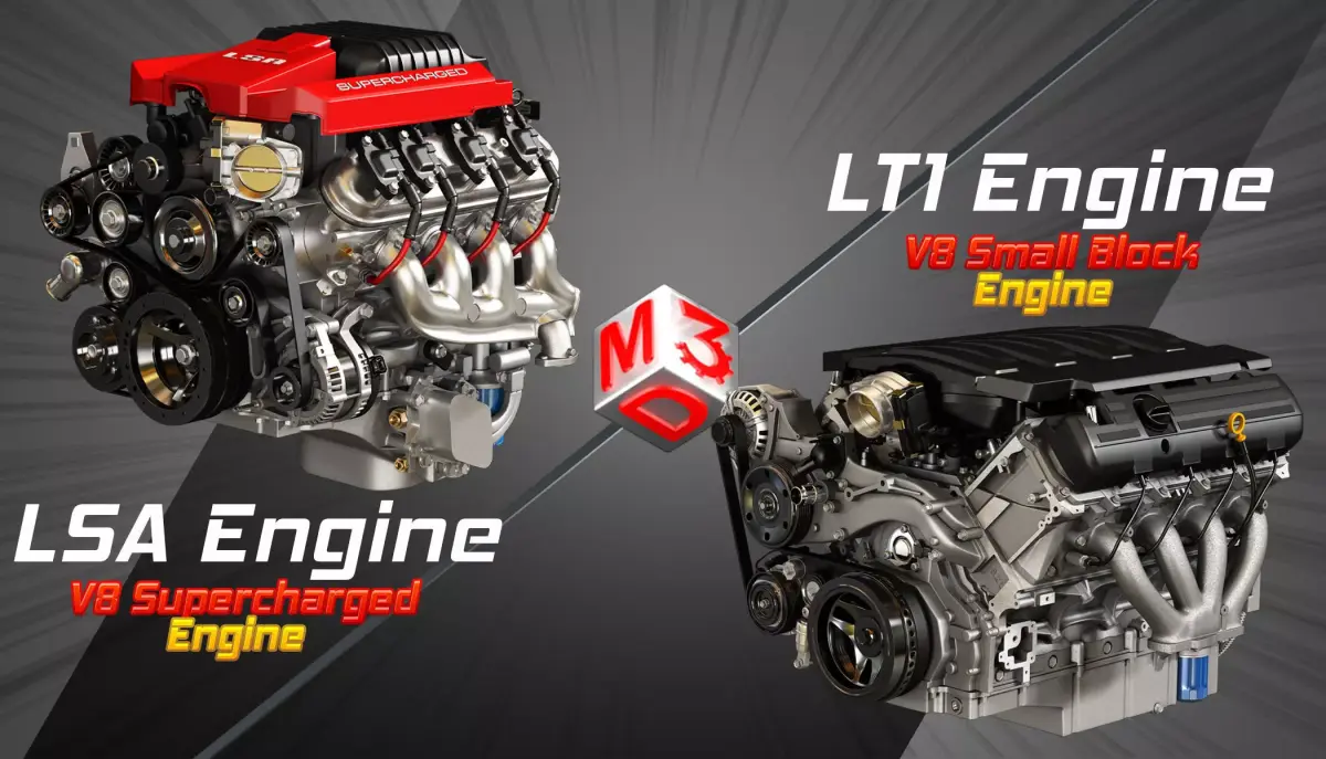 LSA - LT1 - V8 Engines  2 in 1 3D Model Pack purchase