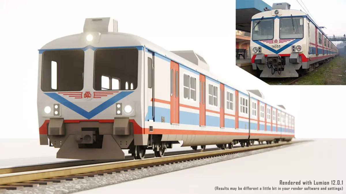 TCDD - E14000 Electrificied Commuter Train Low-poly 3D model